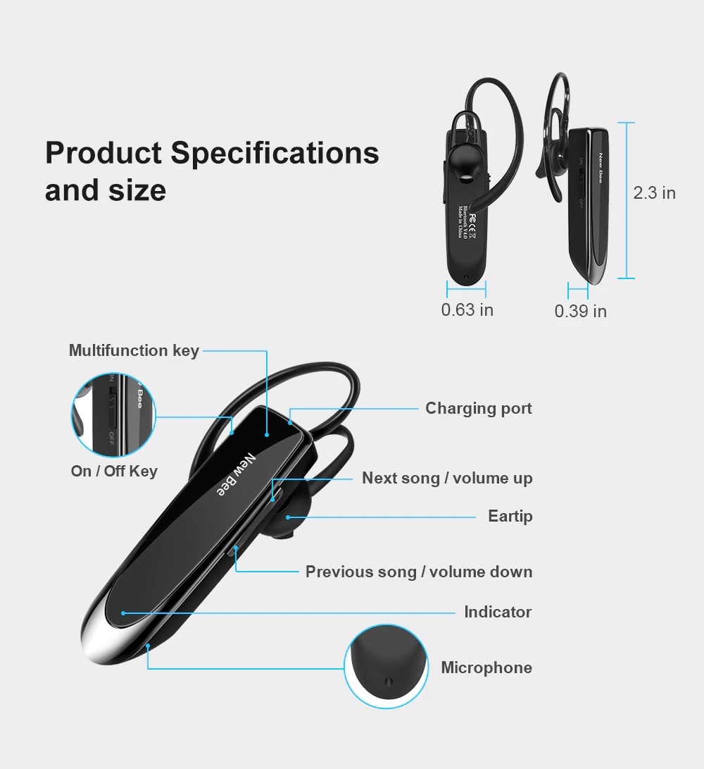 Auriculares inalámbricos Bluetooth Bee – ImpresionArte
